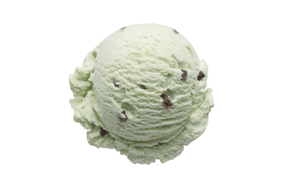 Mint Choc Chip ice cream scoop