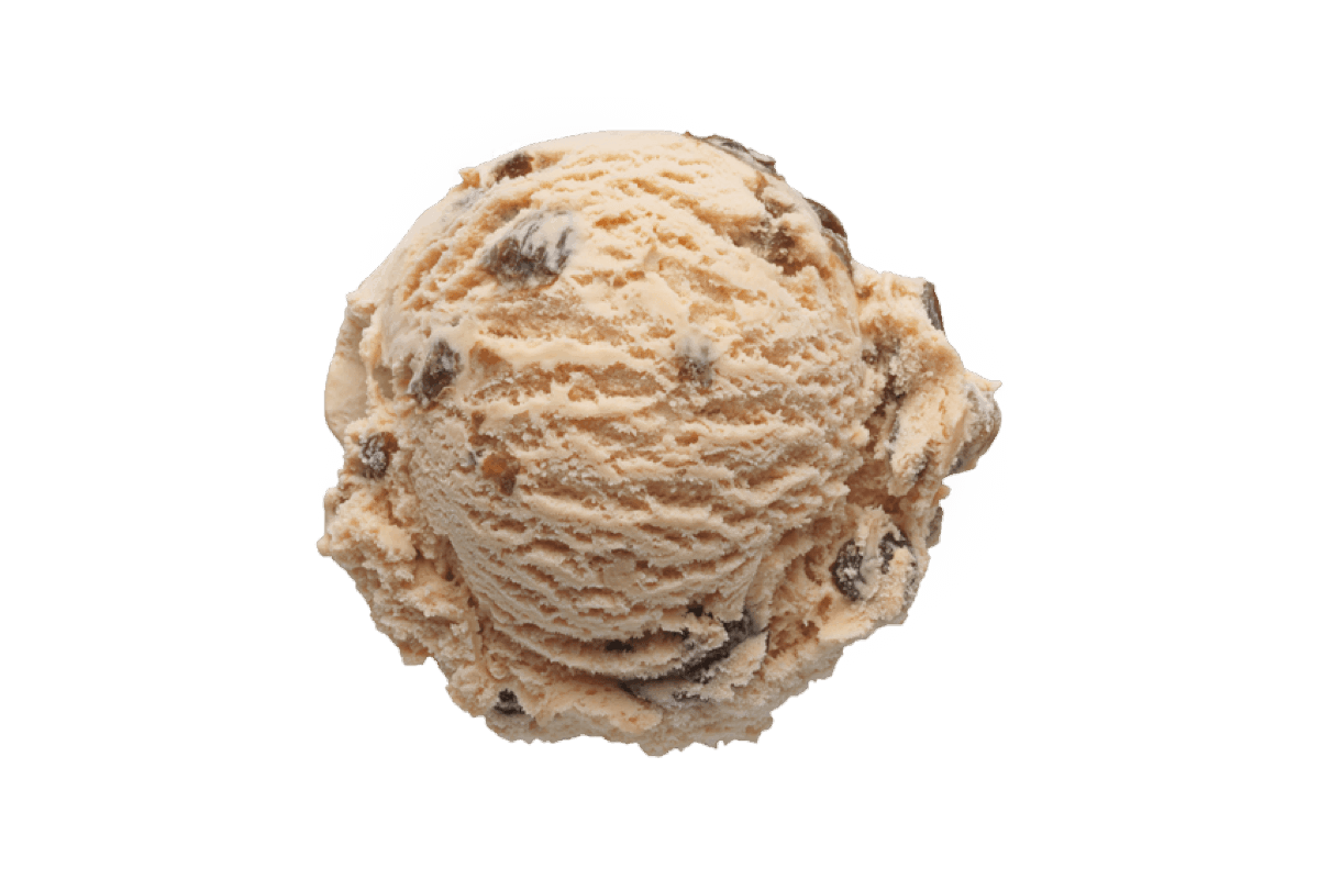 Rum & Raisin ice cream scoop
