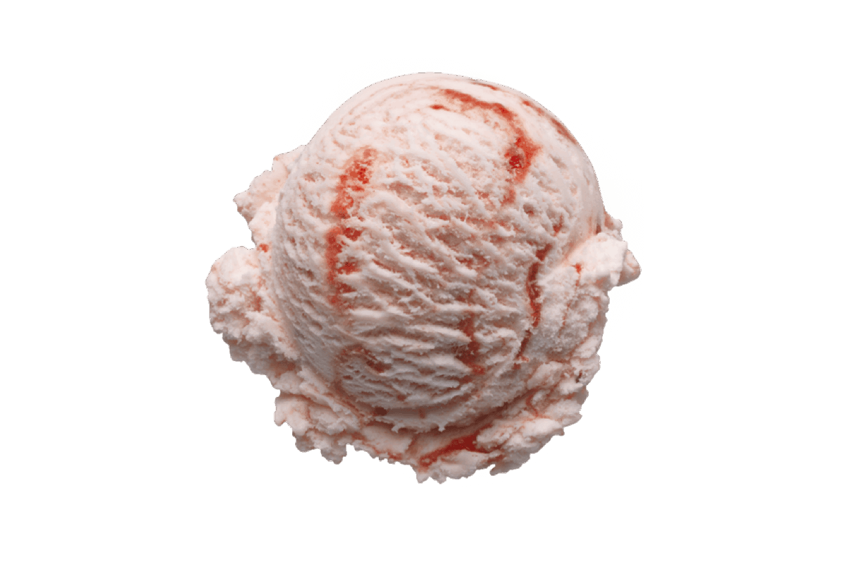 Strawberry Ripple ice cream scoop